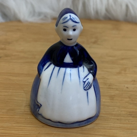 Delft Blue 84 Vintage Blue White 2 1/4" Hand Painted Dutch Porcelain Dinner Bell - Picture 14 of 14
